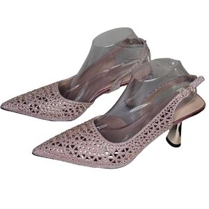 Pink Rhinstone Embellished Heel, Women's Size 43/11US